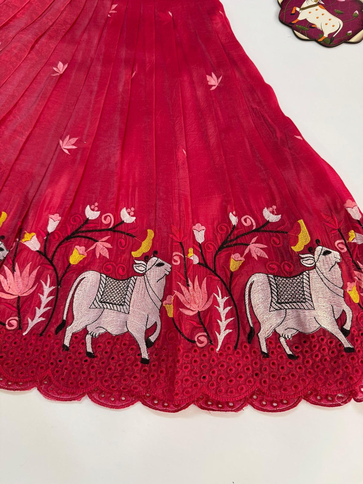 Kids Pongal Trending Gown with Soft Nylon Dola Silk Overcoat