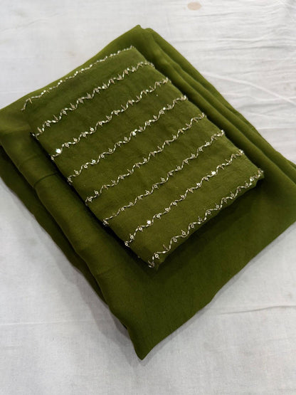 Rangoli Crush Saree with Sequin Bits Blouse
