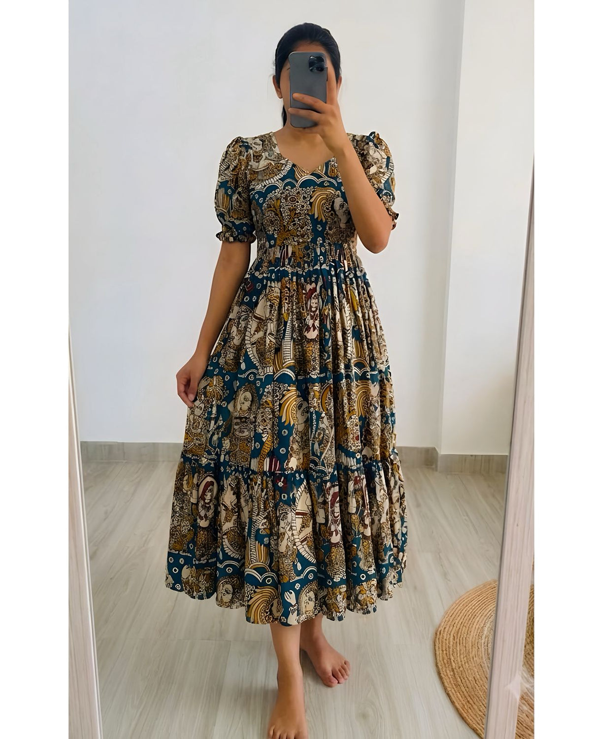 Soft Maslin Cotton Digital Print Kalamkari Maxi Gown