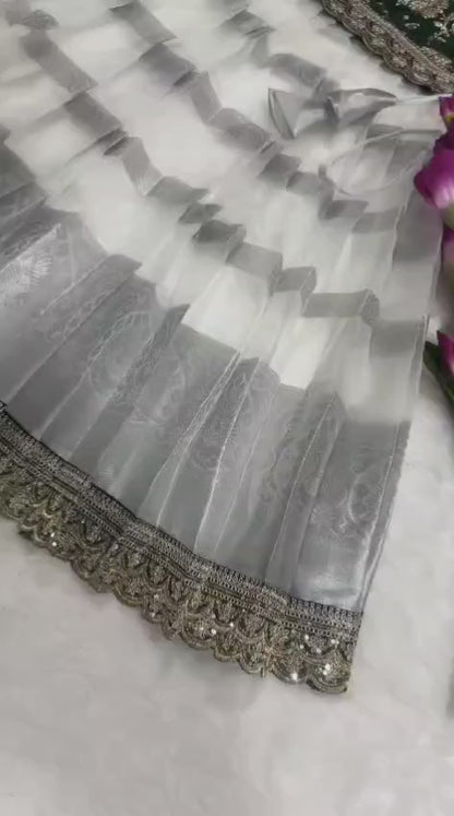 Kids Lehenga Choli Set with Zari Weaving Work