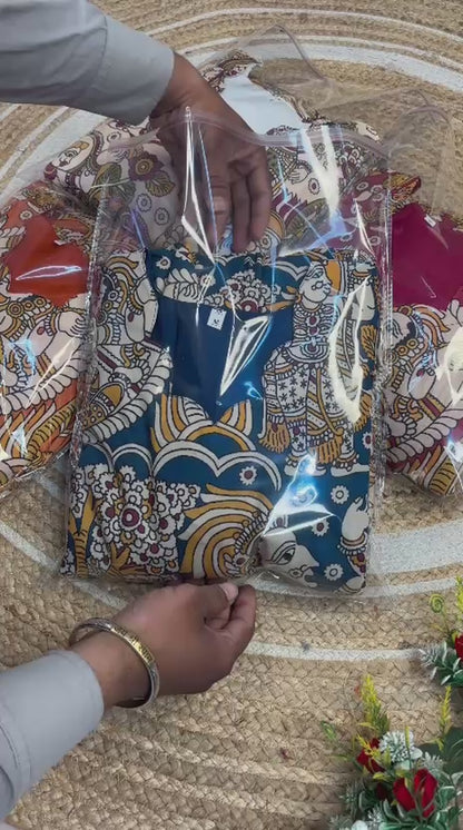 Soft Maslin Cotton Digital Print Kalamkari Maxi Gown