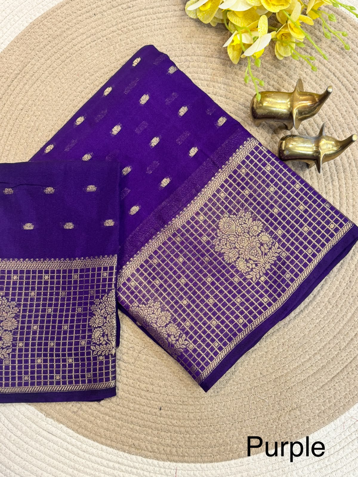 Pure Viscose Soft Silk Saree with Weaving Thread Border and Butti Blouse