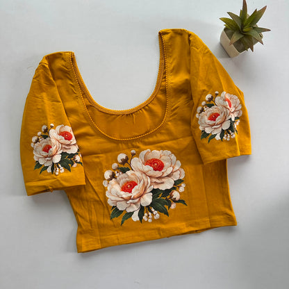 South Special Stretchable Cotton Lycra Slip-On Blouse for Women