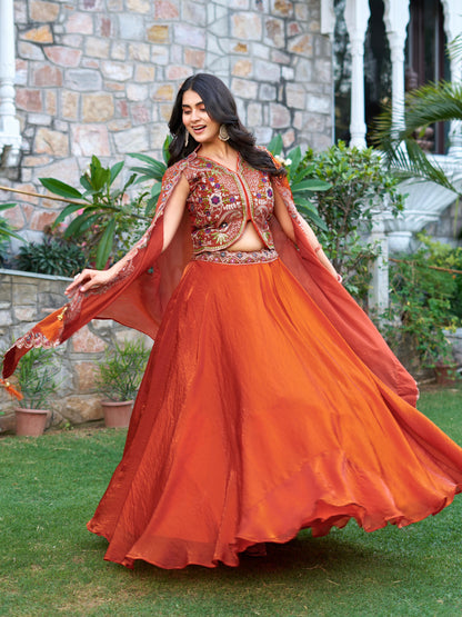 Wedding Special Embroidered Fendy Silk Lehenga Choli Set with 8.50 Meter Flair