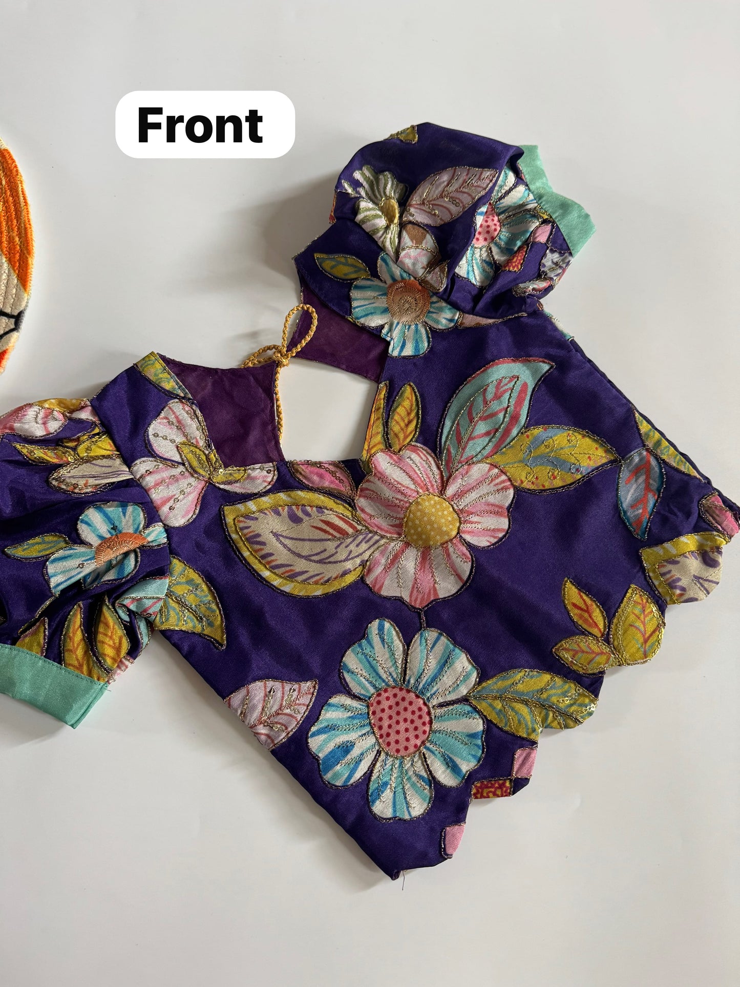 Kids Embroidered Tissue Fabric Lehenga Choli Set