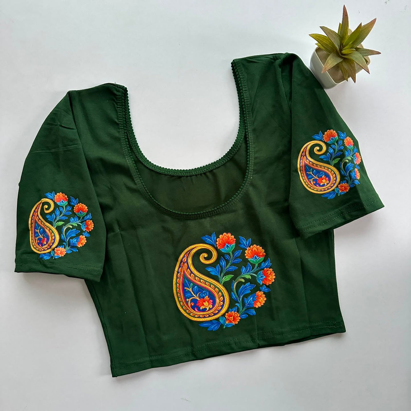 South Special Stretchable Cotton Lycra Slip-On Blouse for Women