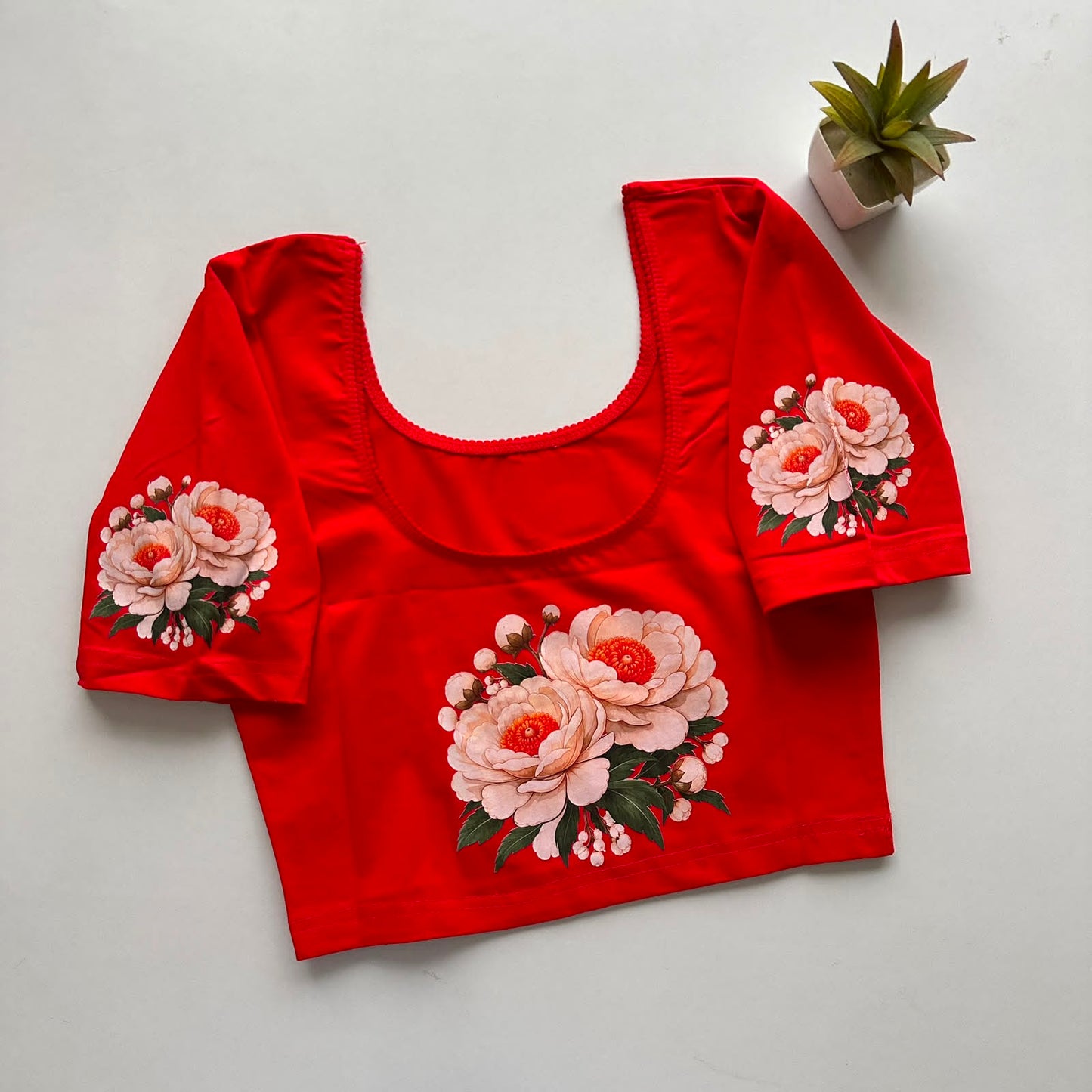 South Special Stretchable Cotton Lycra Slip-On Blouse for Women