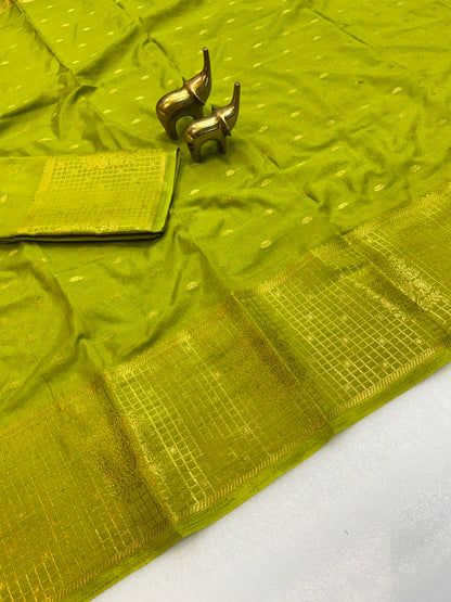 Pure Viscose Soft Silk Saree with Weaving Thread Border and Butti Blouse