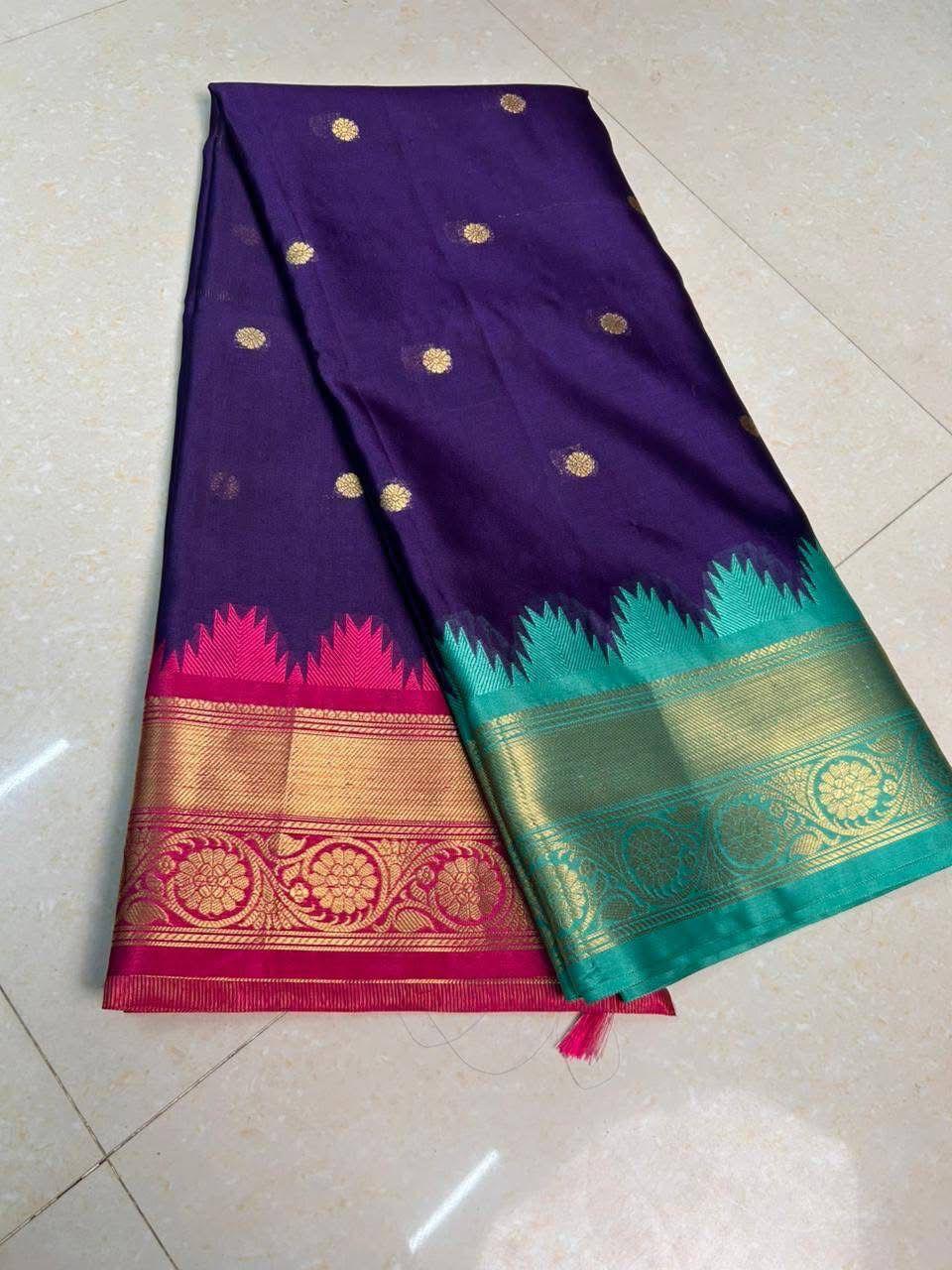 Banarasi Semi Silk Soft Ganga Jamuna Saree with Contrast Pallu