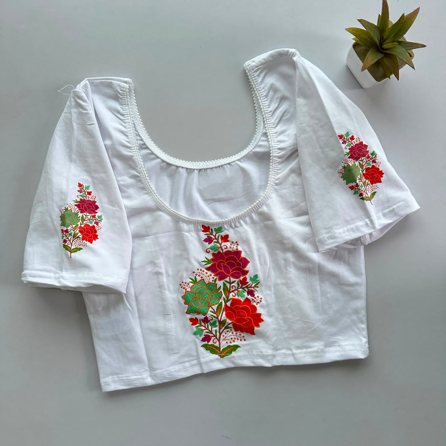 South Special Stretchable Cotton Lycra Slip-On Blouse for Women