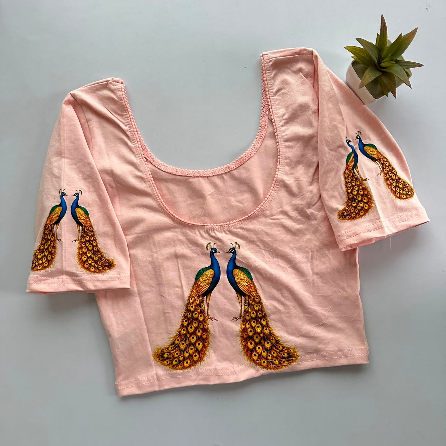 South Special Stretchable Cotton Lycra Slip-On Blouse for Women