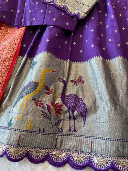 Flamingo Soft Dola Silk Stitched Lehenga Choli with Jacquard Dupatta