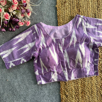 Pure Ikat Cotton Elastic Blouse with Side Elastic