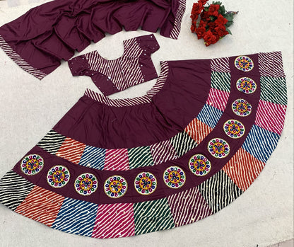Traditional Reyon Silk Embroidered Lehenga Choli for Girls