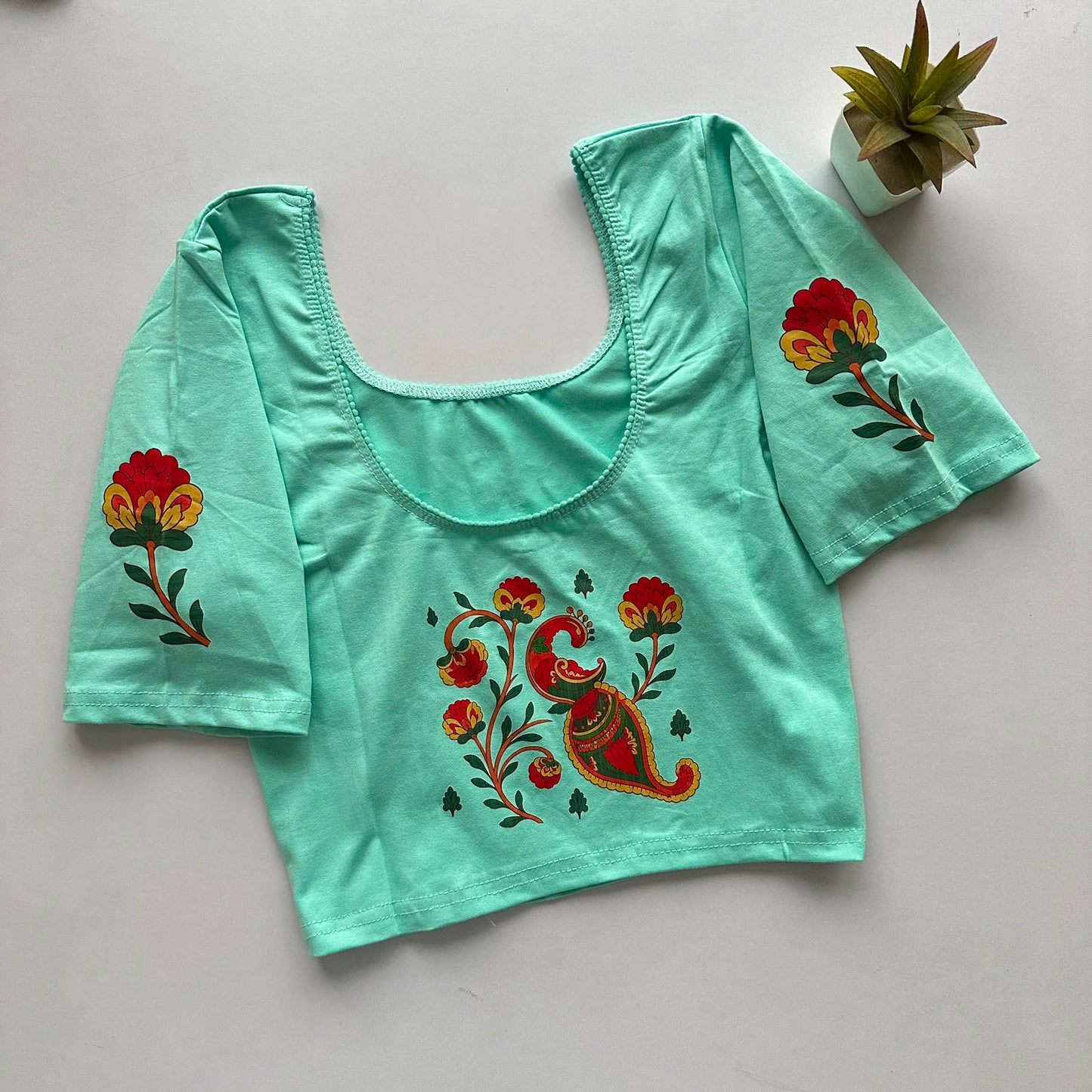 South Special Stretchable Cotton Lycra Slip-On Blouse for Women