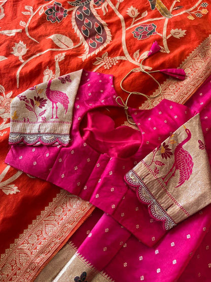 Flamingo Soft Dola Silk Stitched Lehenga Choli with Jacquard Dupatta