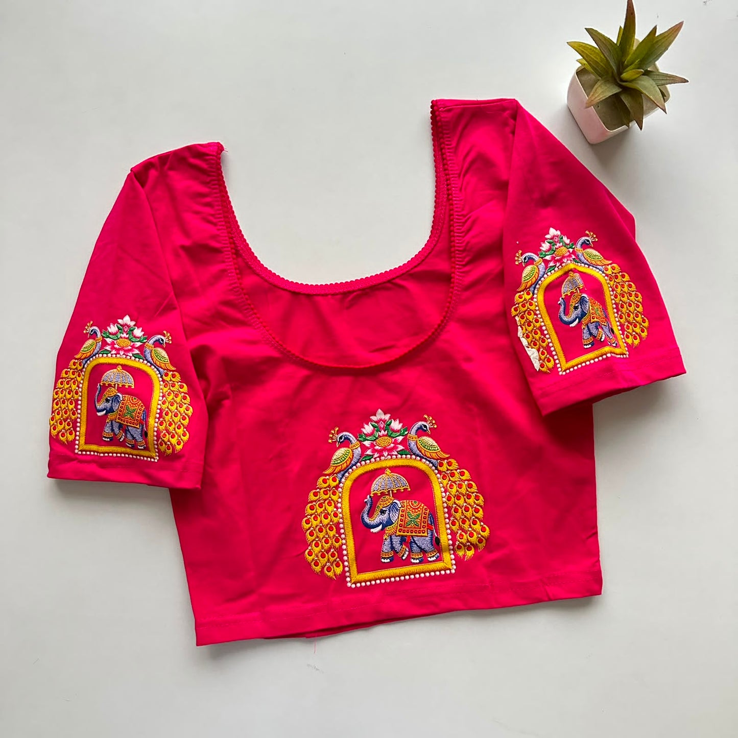 South Special Stretchable Cotton Lycra Slip-On Blouse for Women