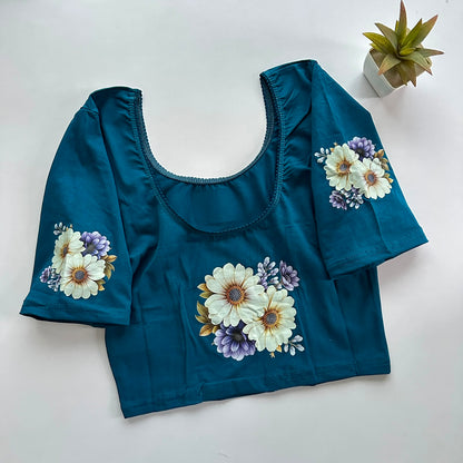 South Special Stretchable Cotton Lycra Slip-On Blouse for Women