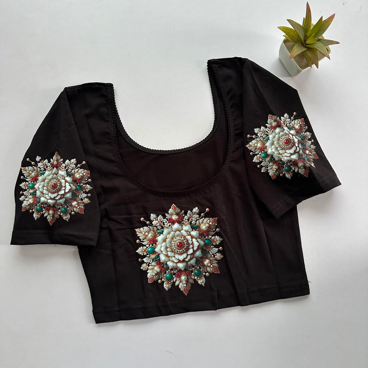 South Special Stretchable Cotton Lycra Slip-On Blouse for Women