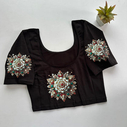 South Special Stretchable Cotton Lycra Slip-On Blouse for Women