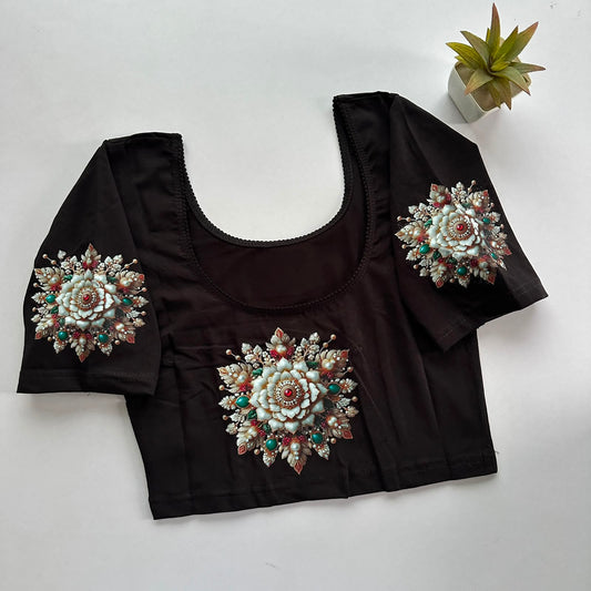 South Special Stretchable Cotton Lycra Slip-On Blouse for Women
