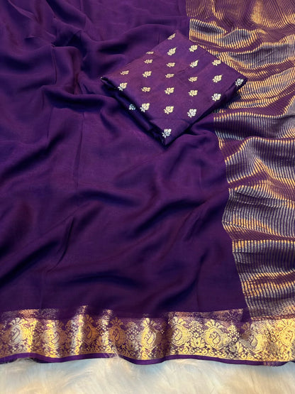 Viscose Weaving Pattern Saree with Dola Banarasi Silk Blouse