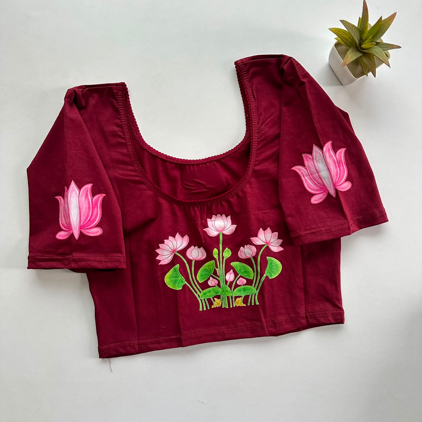 South Special Stretchable Cotton Lycra Slip-On Blouse for Women